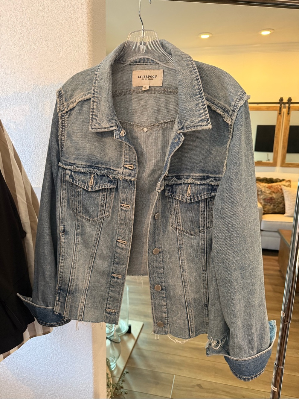 Liverpool Jeans Company Light Blue Distressed Denim Jacket